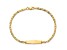 14k Yellow Gold Soft Diamond Shape Mariner Link ID Bracelet