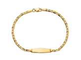 14k Yellow Gold Soft Diamond Shape Mariner Link ID Bracelet