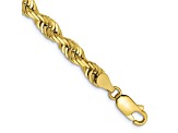 10k Yellow Gold 5mm Diamond-Cut Quadruple Rope Link Bracelet