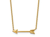 14K Yellow Gold Polished Arrow 17-inch Necklace