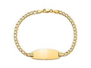 14k Yellow Gold Oval Curb ID Bracelet