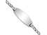 Rhodium Over 14k White Gold Semi-solid Oval Curb Link ID Bracelet