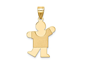 Picture of 14k Yellow Gold Satin Solid Boy Kiss Charm