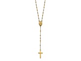 14K Yellow, White and Rose Gold Bead Rosary 17-inch with 3-in Extension