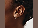 Rhodium Over 14K White Gold 1mm Hoop Earrings
