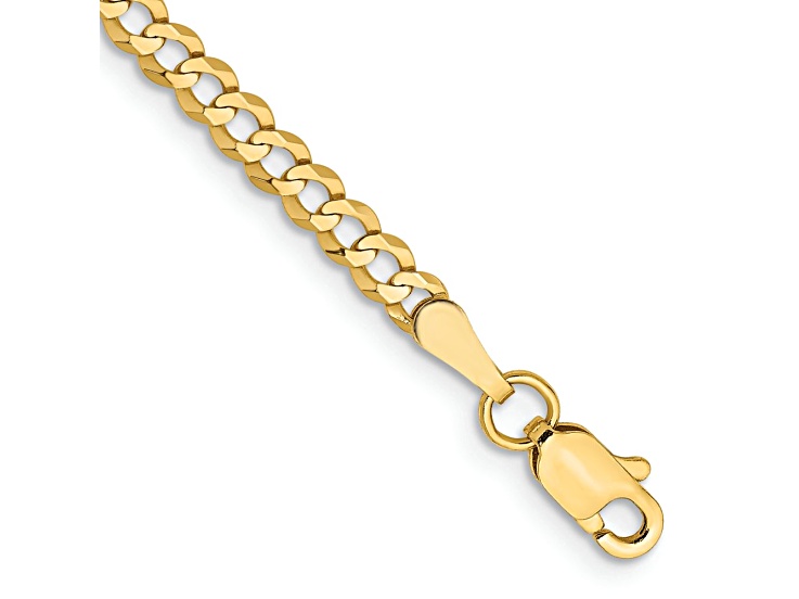 10k Yellow Gold 3.1mm Flat Cuban Link Bracelet