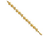 14k Yellow Gold Textured Seashell Theme Link Bracelet