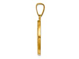 14K Yellow Gold Polished Satin Hollow Divino Nino Round Medal Pendant