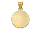 14k Yellow Gold Polished Diamond-Cut and Brushed Lady Of Guadalupe Circle Pendant