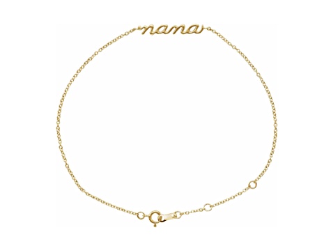 14K Yellow Gold Lowercase Nana Adjustable Bracelet