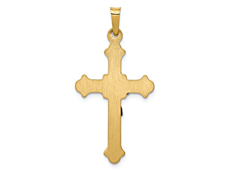 14K Yellow and White Gold Polished INRI Crucifix Pendant - 128YBA