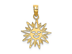 10K Yellow Gold Smiling Sun Charm