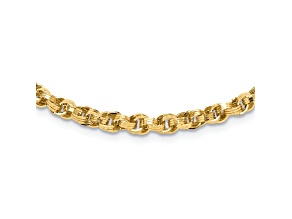 14K Yellow Gold Polished Fancy Little Link Necklace