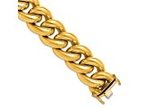 14K Yellow Gold Polished Hollow Curb 20mm 8 inch Bracelet