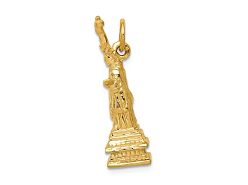 Picture of 14k Yellow Gold 3D and Textured Statue of Liberty Charm Pendant