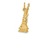 14k Yellow Gold 3D and Textured Statue of Liberty Charm Pendant