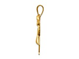 14k Yellow Gold Satin Puffed Girl with Bow on Left Charm