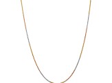 14k Tri-color Gold 1.5mm Solid Diamond-Cut Rope 16 Inch Chain