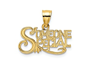 14k Yellow Gold Textured Someone Special pendant