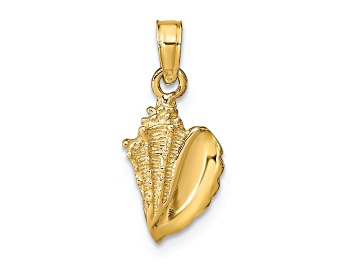 Picture of 14k Yellow Gold Textured Conch Shell Pendant