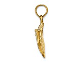 14k Yellow Gold Textured Conch Shell Pendant