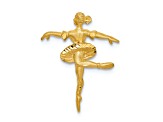 14k Yellow Gold Brushed and Diamond-Cut Mini Ballerina Chain Slide Pendant