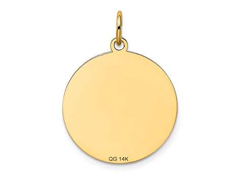 14k Yellow Gold Satin German Shepherd Disc Charm
