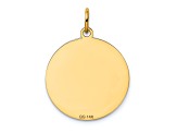 14k Yellow Gold Satin German Shepherd Disc Charm