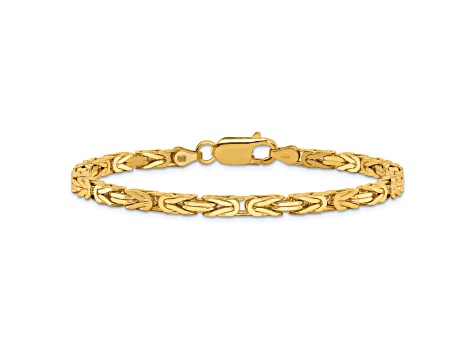 14K Yellow Gold 3.25mm Byzantine Chain Bracelet