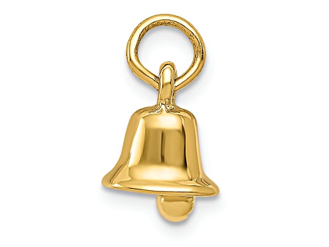 14k Yellow Gold Wedding Bell Charm Pendant