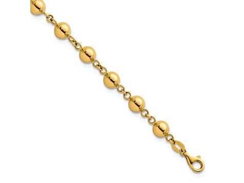 14K Yellow Gold 6mm Bead 7.5-inch Bracelet