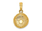 14k Yellow Gold Solid Polished and Textured Open-backed Soccer Ball pendant