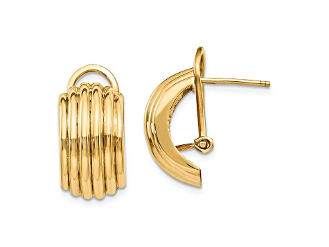 14k Yellow Gold Polished Fancy Stud Earrings