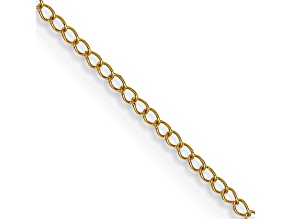 14k Yellow Gold 0.5mm Solid Curb 16 Inch Chain