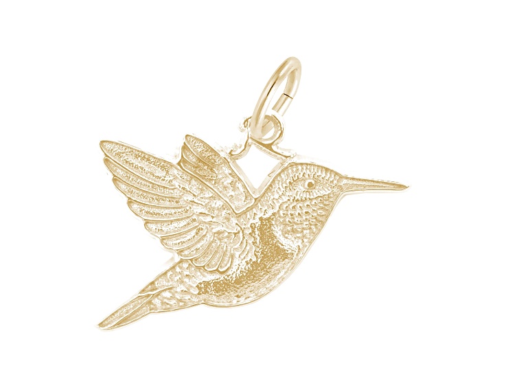 22K Yellow Gold Over Sterling Silver Hummingbird Measures Approx 13.88mm x 24.77mm