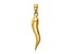 14k Yellow Gold Large 3D Italian Horn Pendant