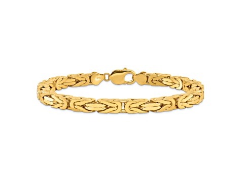 14K Yellow Gold 6.5mm Byzantine Chain Bracelet