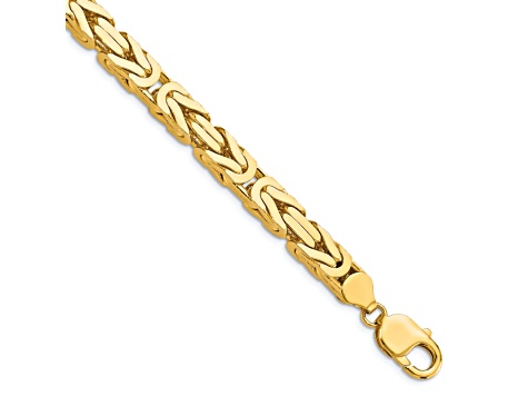 14K Yellow Gold 6.5mm Byzantine Chain Bracelet