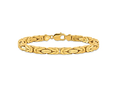 14K Yellow Gold 6.5mm Byzantine Chain Bracelet