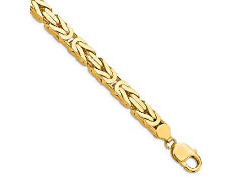 14K Yellow Gold 6.5mm Byzantine Chain Bracelet