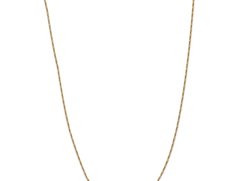 14K popular 13 inch 1.25mm Flat Figaro with Spring Pendant Ring Pendant Chain