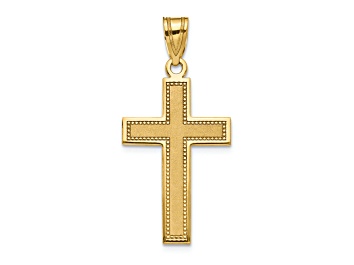 14K Yellow Gold Polished Latin Cross Pendant - 1BF72A | JTV.com