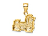 14k Yellow Gold Diamond-Cut and Brushed Shih Tzu Pendant