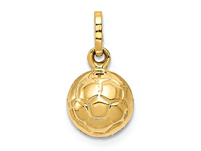 14k Yellow Gold 3D Textured Soccer Ball Charm
