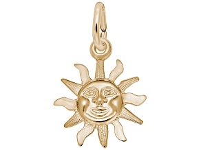 14K Yellow Gold Sunburst Charm