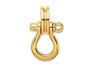 14k Yellow Gold Large Shackle with Pulley Bail Pendant