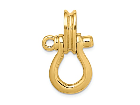 14k Yellow Gold Large Shackle with Pulley Bail Pendant
