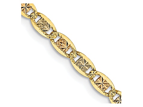 14k 2.75mm Tri-color Gold Pavé Valentino Chain