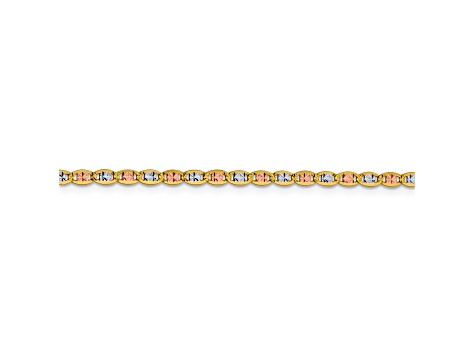 14k 2.75mm Tri-color Gold Pavé Valentino Chain