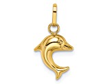 14K Yellow Gold Enameled Dolphin Charm